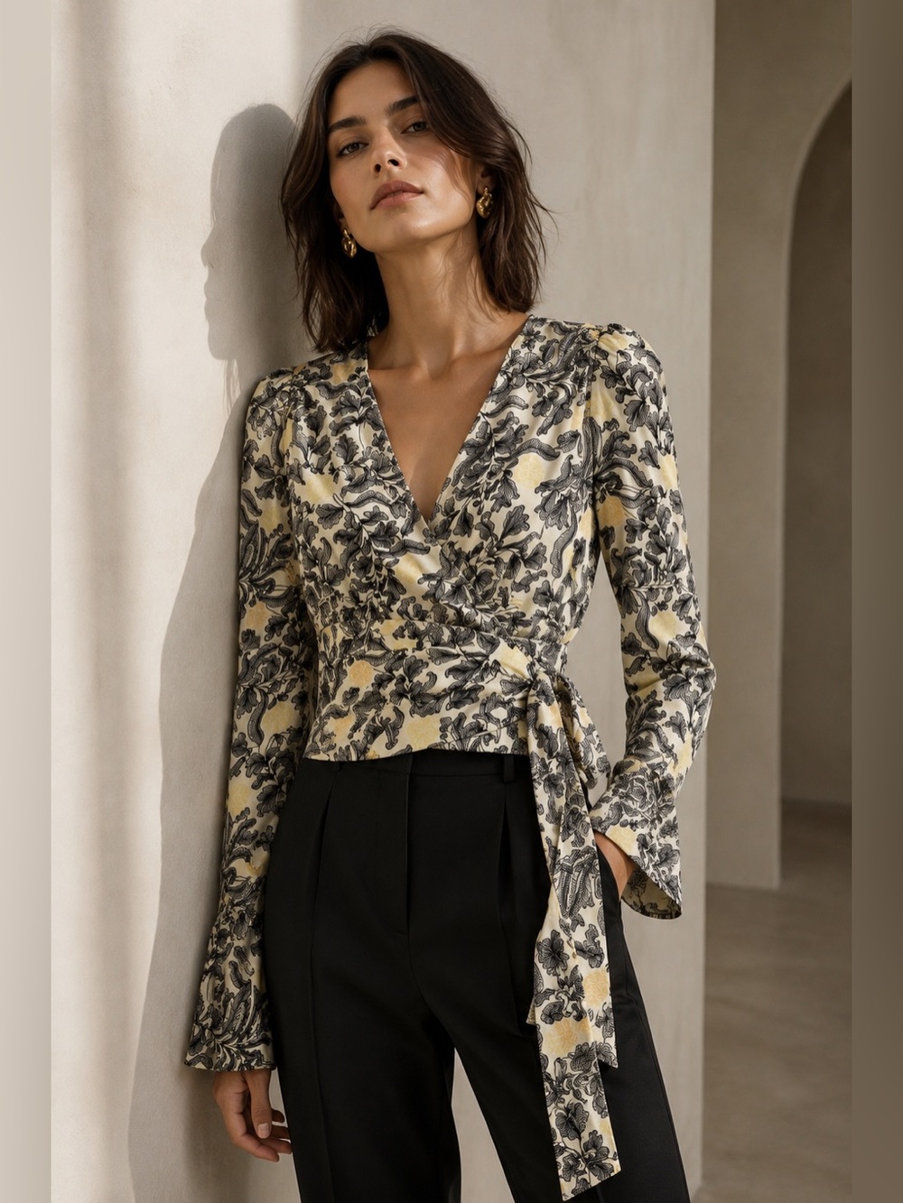 Proenza Schouler Floral Wrap Blouse – Size 8